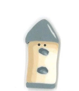 Blue Birdhouse Button by Just Another Button Company