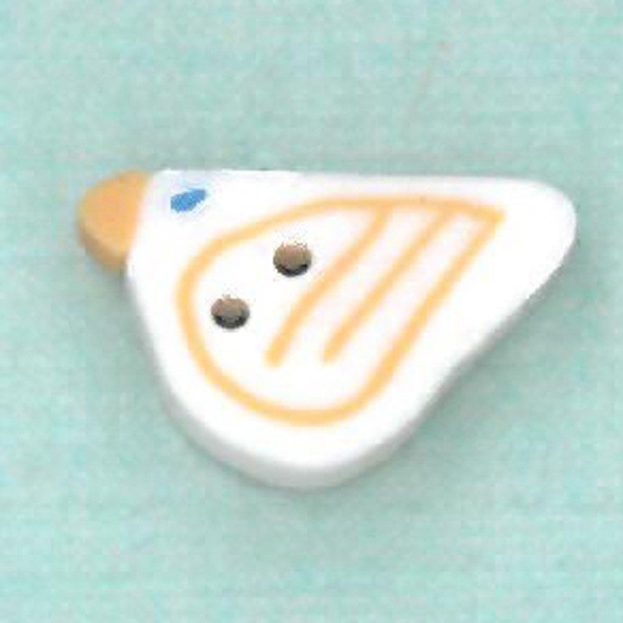 Tiny White Bird Button by Just Another Button Company