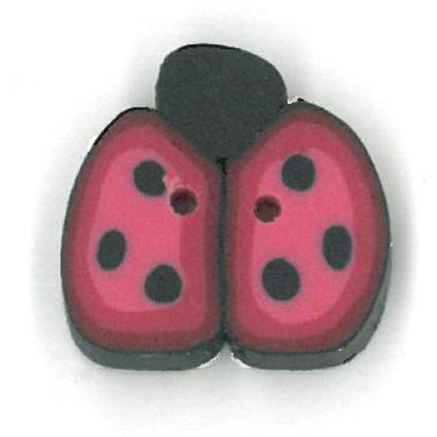 Small Cranberry Ladybug Button by Just Another Button Company