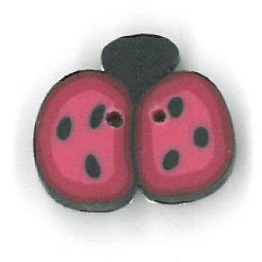 Tiny Cranberry Ladybug Button by Just Another Button Company