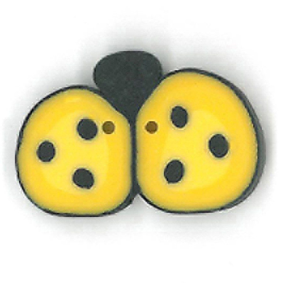 Medium Yellow Ladybug Button by Just Another Button Company