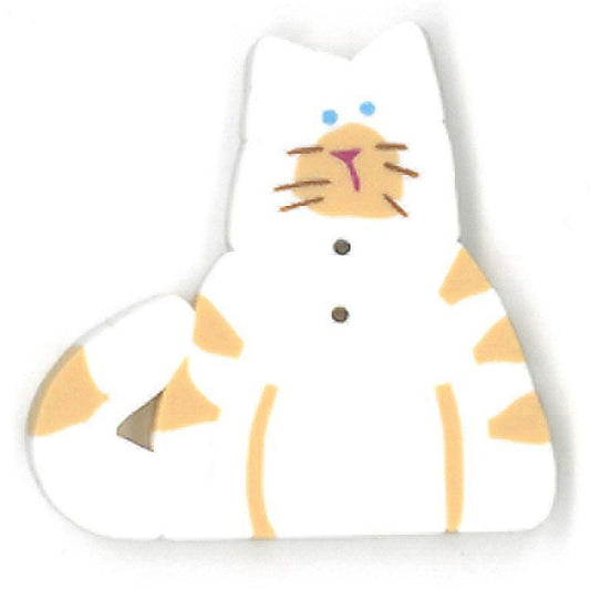 Large White Cat Button by Just Another Button Company