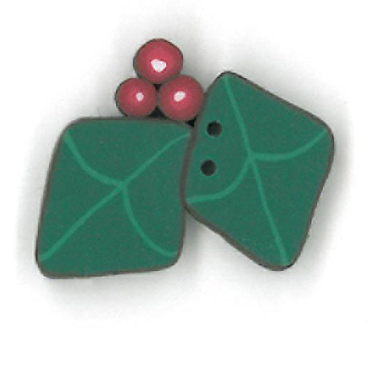 Small Double Holly Button by Just Another Button Company