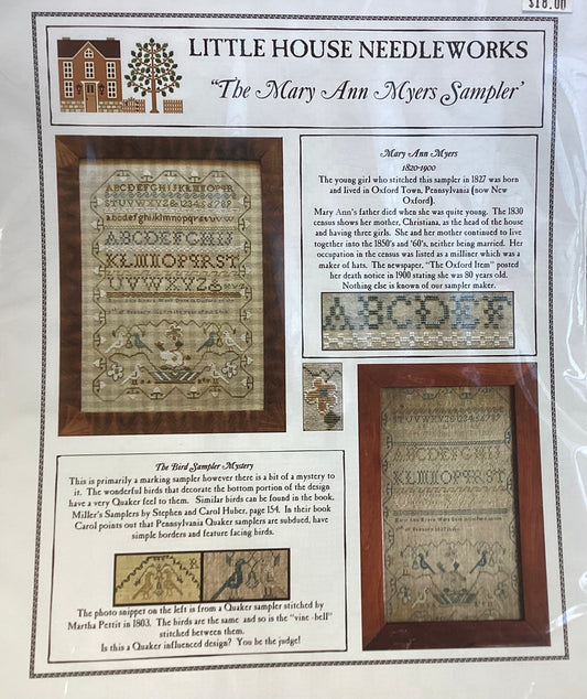 The Mary Ann Myers Sampler by Little House Needleworks