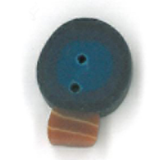 Tiny Blue Bulb Button by Just Another Button Company