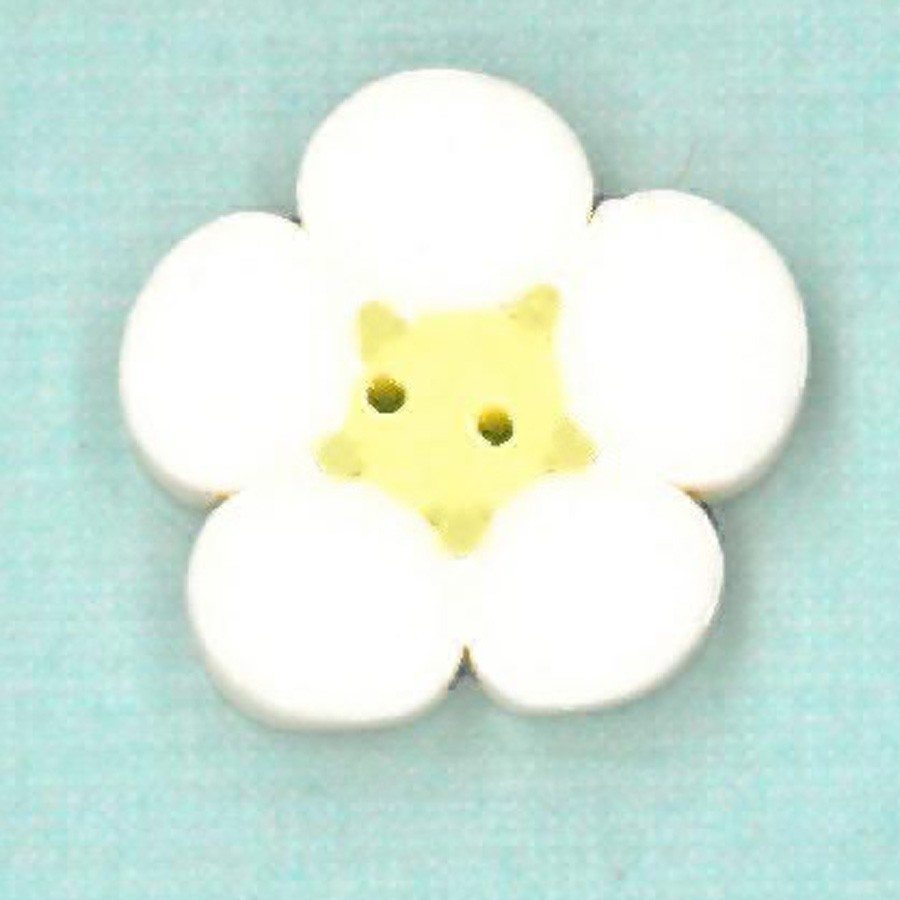 Tiny White Flower Button by Just Another Button Company