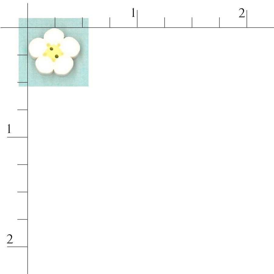 Tiny White Flower Button by Just Another Button Company