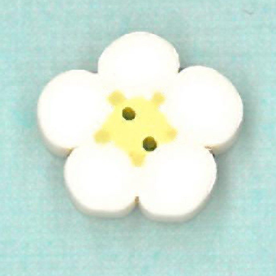 Small White Flower Button by Just Another Button Company