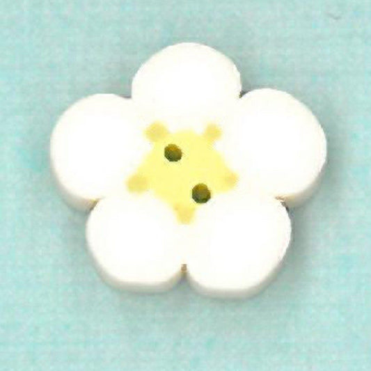Small White Flower Button by Just Another Button Company