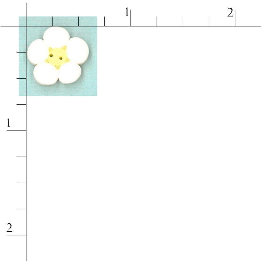 Small White Flower Button by Just Another Button Company