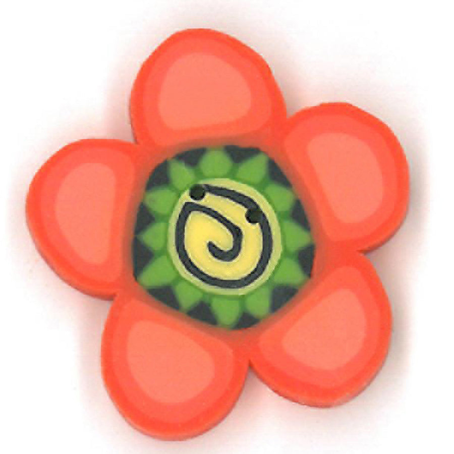 Large Orange Daisy Button by Just Another Button Company