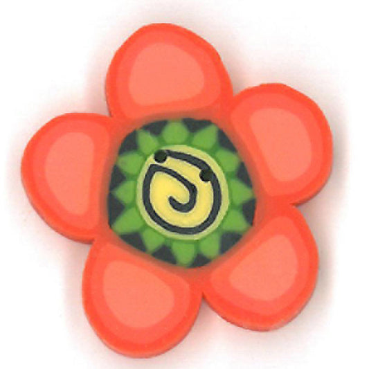 Large Orange Daisy Button by Just Another Button Company
