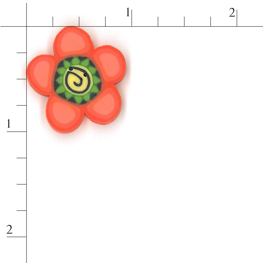 Large Orange Daisy Button by Just Another Button Company
