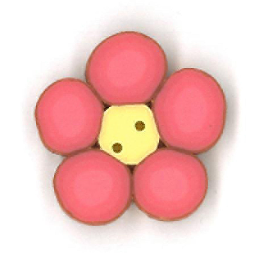 Small Pink Flower Button by Just Another Button Company