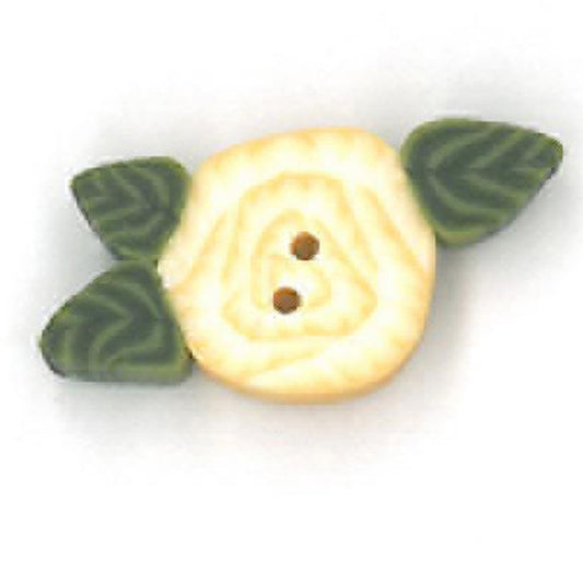 Tiny White Rose Button by Just Another Button Company