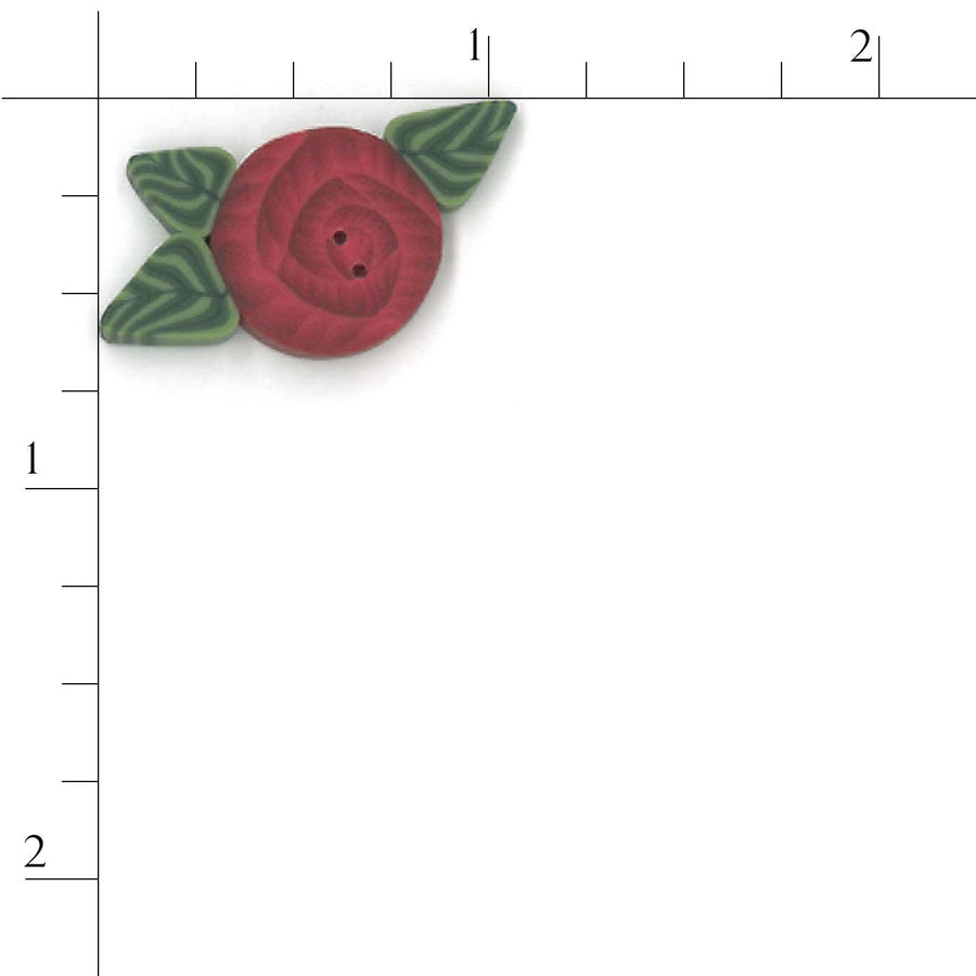 Small Red Rose Button by Just Another Button Company