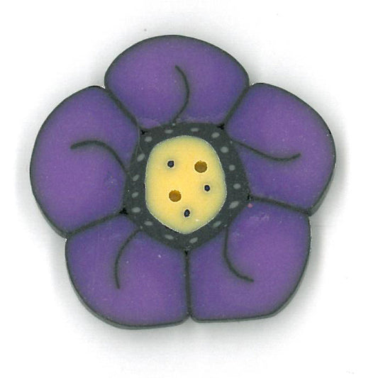 Large Violet Wildflower Button by Just Another Button Company