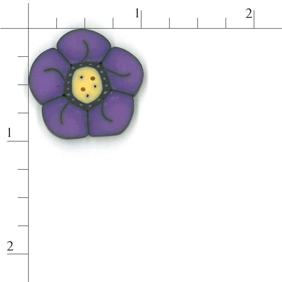Large Violet Wildflower Button by Just Another Button Company
