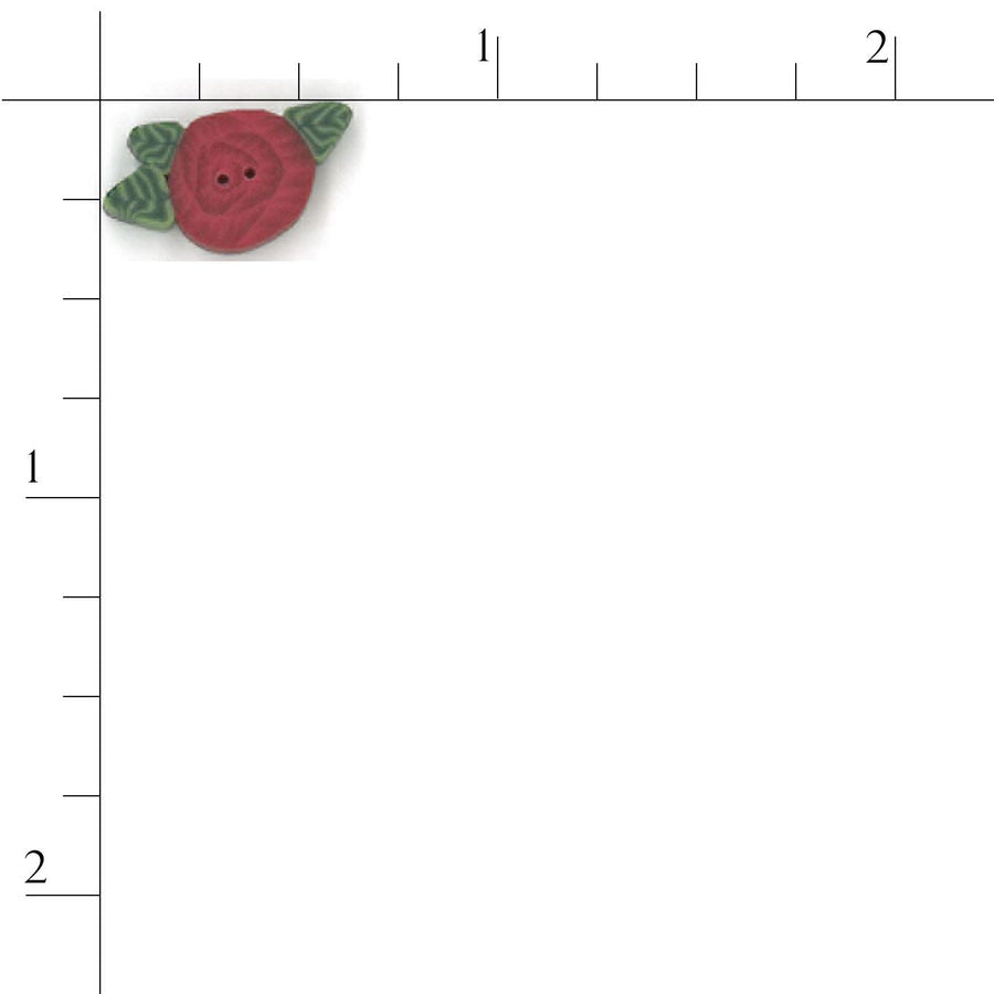 Tiny Red Rose Button by Just Another Button Company