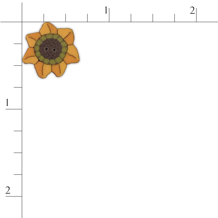 Tiny Sunflower Button by Just Another Button Company
