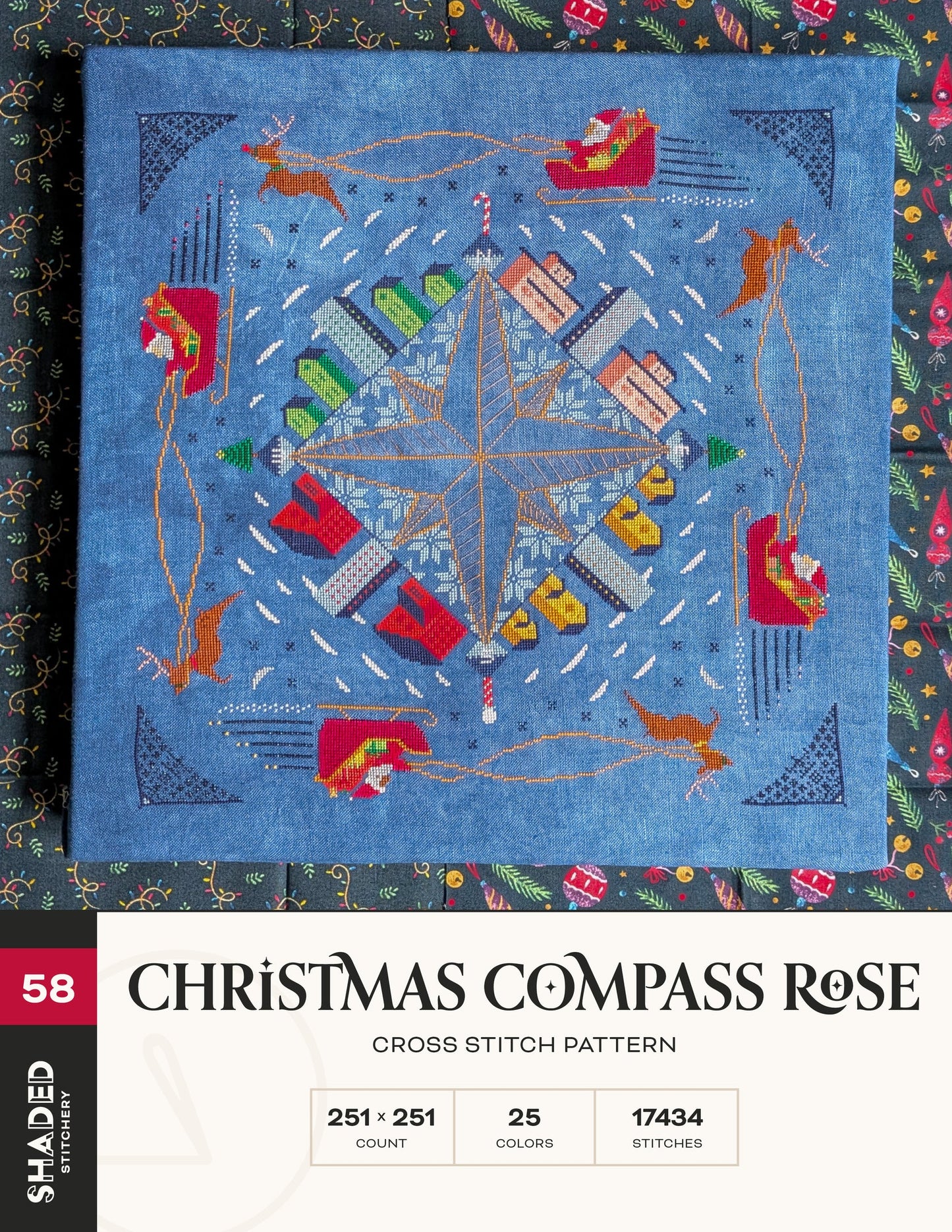 Christmas Compass Rose by Shaded Stitchery