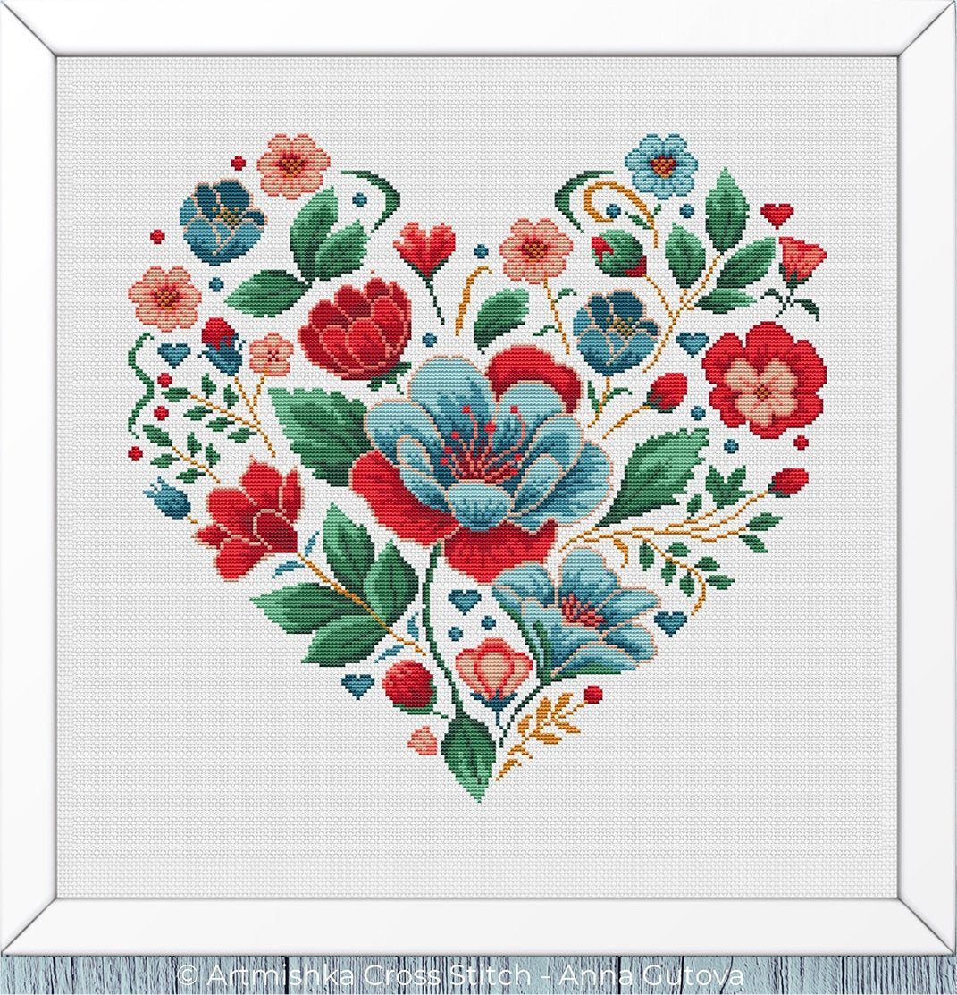 PREORDER! Heart Blooms #2 by Artmishka Cross Stitch