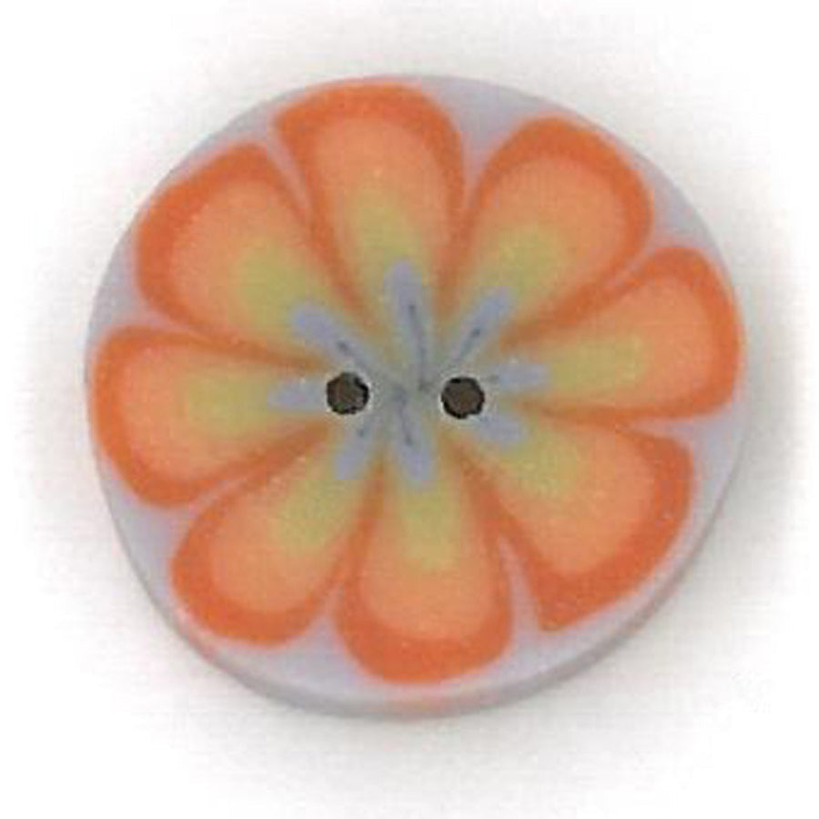 Small Orange Poppy on Purple Button by Just Another Button Company