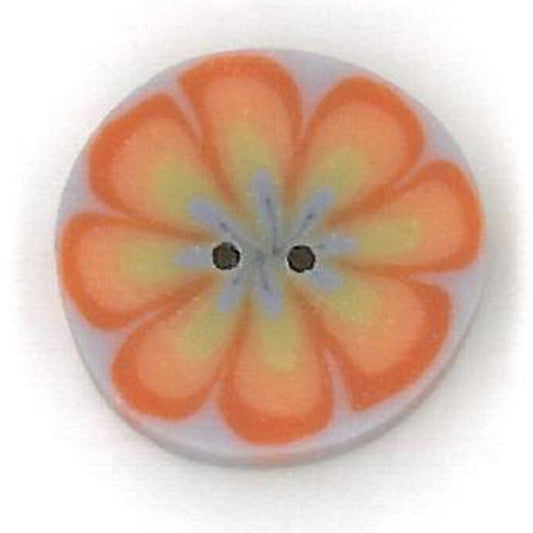 Small Orange Poppy on Purple Button by Just Another Button Company
