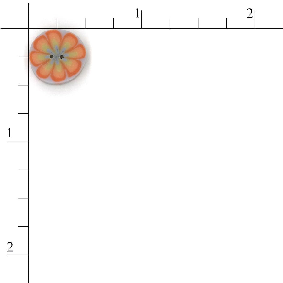 Small Orange Poppy on Purple Button by Just Another Button Company