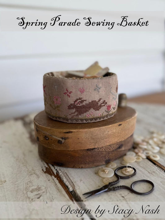 Spring Parade Sewing Basket  by Stacy Nash Primitives
