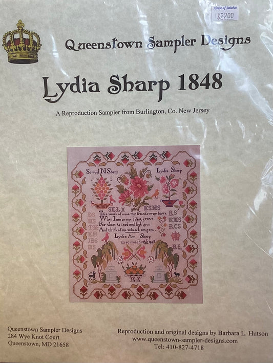 Lydia Sharp 1848 by Queenstown Sampler Designs