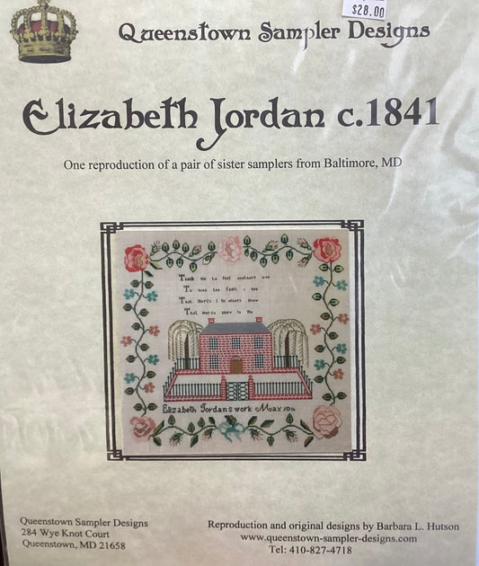 Elizabeth Jordan c.1841 by Queenstown Sampler Designs
