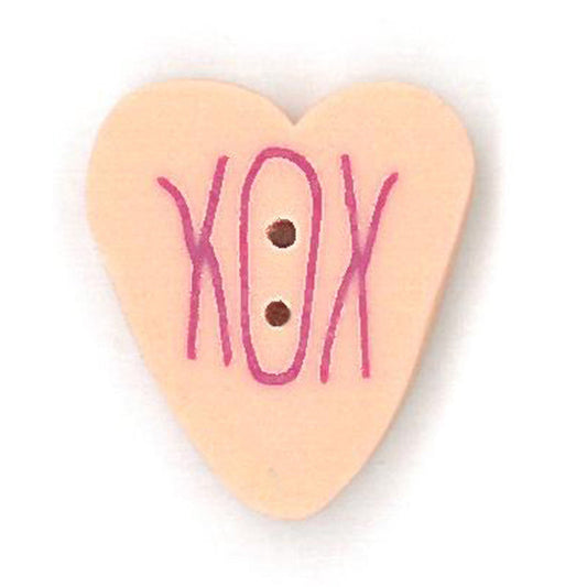 Peach Sweetheart Button by Just Another Button Company
