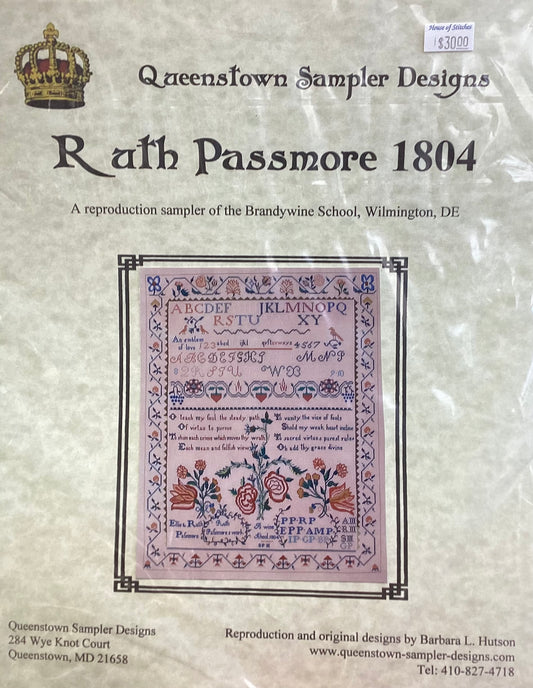 Ruth Passmore 1804 by Queenstown Sampler Designs