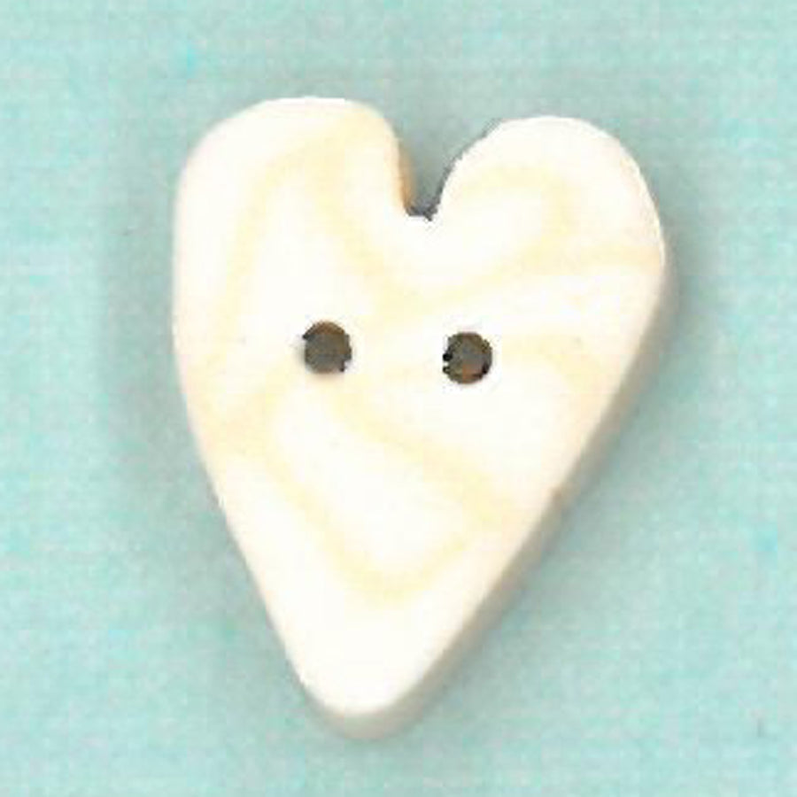 Small White Velvet Heart Button by Just Another Button Company