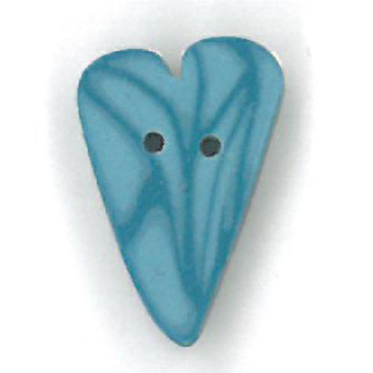 Small Light Blue Velvet Heart Button by Just Another Button Company