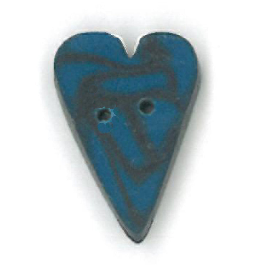 Small Blue Velvet Heart Button by Just Another Button Company