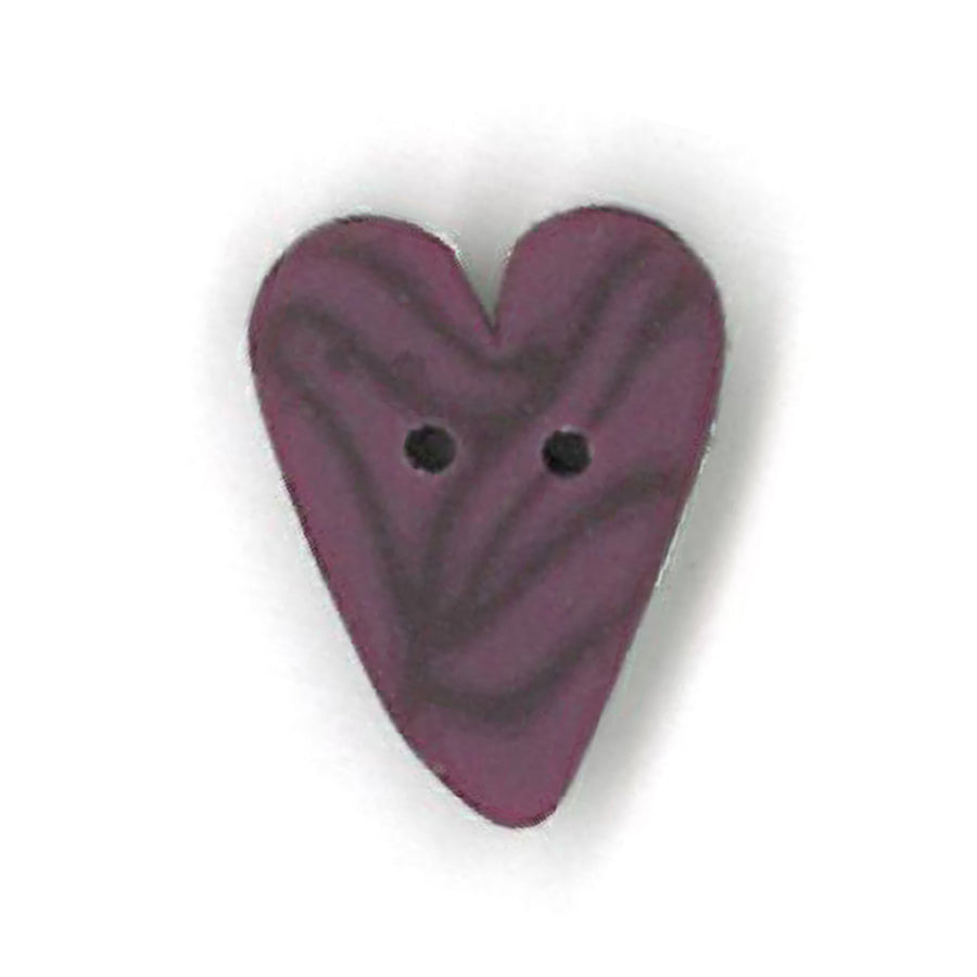 Small Plum Velvet Heart Button by Just Another Button Company