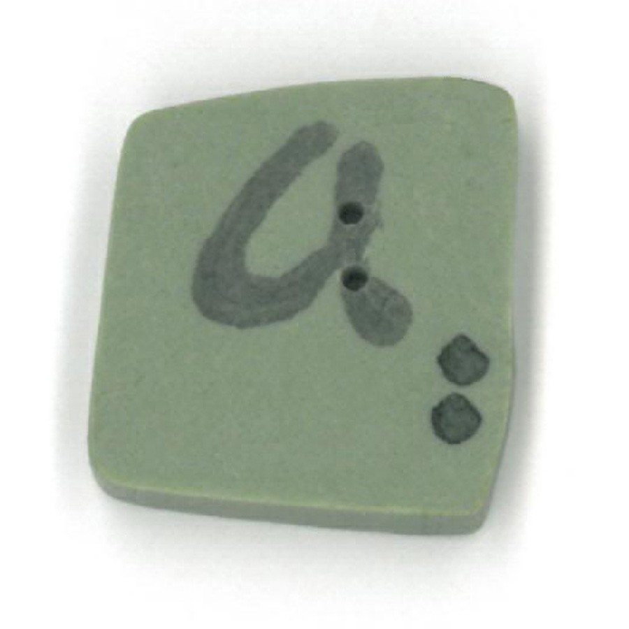 Green Letter ‘a’  Button by Just Another Button Company