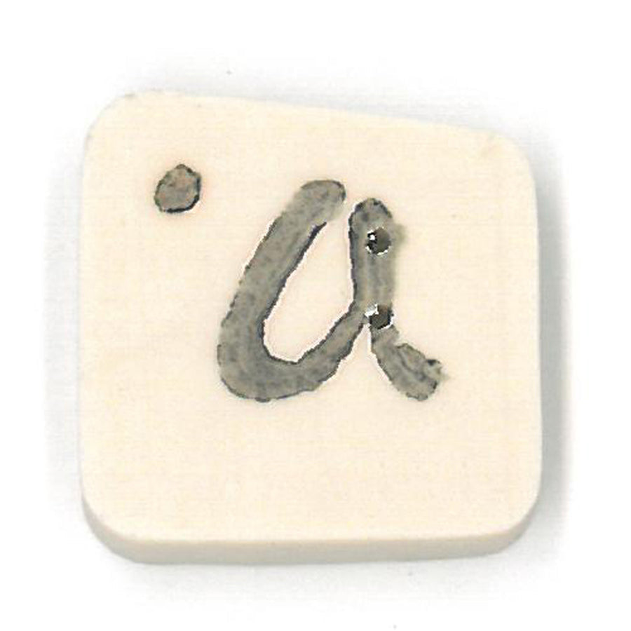 Tea-Dyed Letter ‘a’ Button by Just Another Button Company