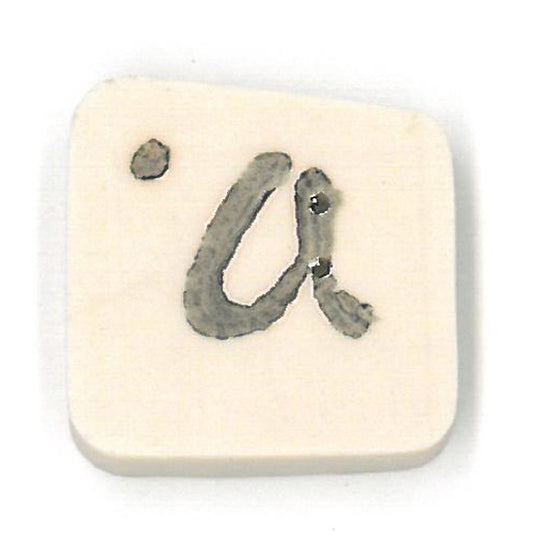 Tea-Dyed Letter ‘a’ Button by Just Another Button Company