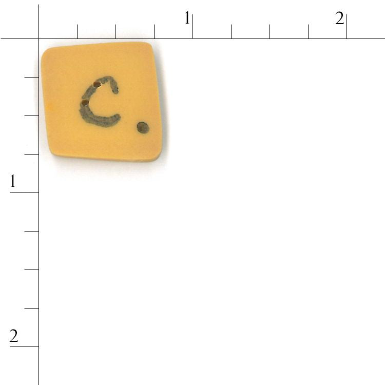Gold Letter ‘c’ Button by Just Another Button Company