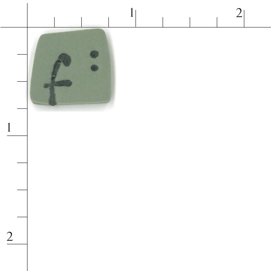 Green Letter ‘f’ Button by Just Another Button Company