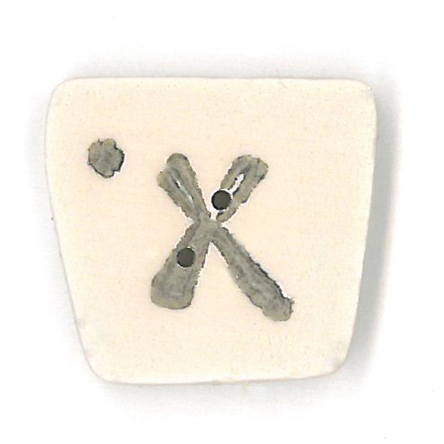 Tea-Dyed Letter ‘x’ Button by Just Another Button Company