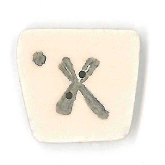 Tea-Dyed Letter ‘x’ Button by Just Another Button Company
