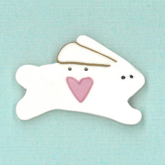 Large White Rabbit Button by Just Another Button Company