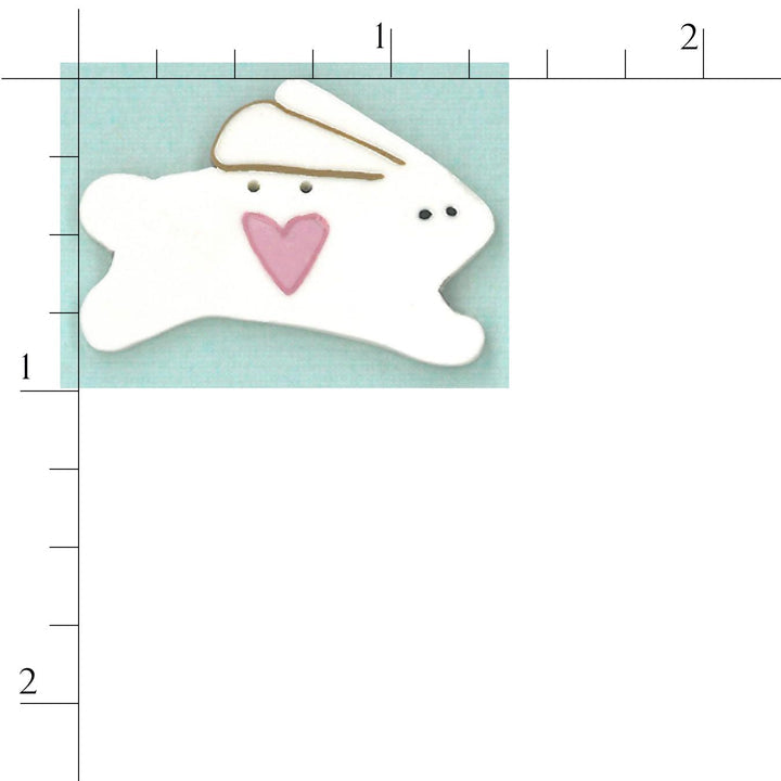 Large White Rabbit Button by Just Another Button Company