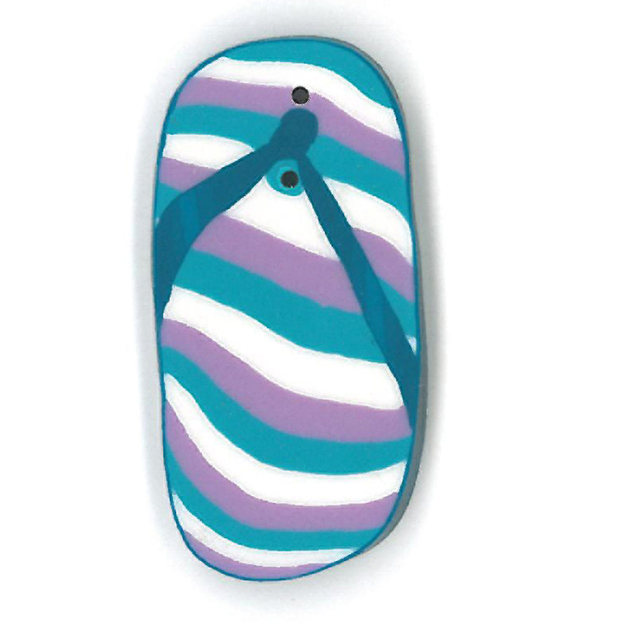 Teal Flip Flop Button by Just Another Button Company