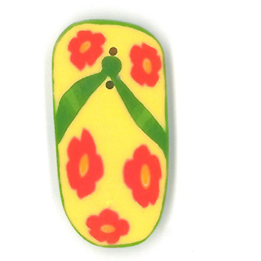 Green Flip Flop Button by Just Another Button Company
