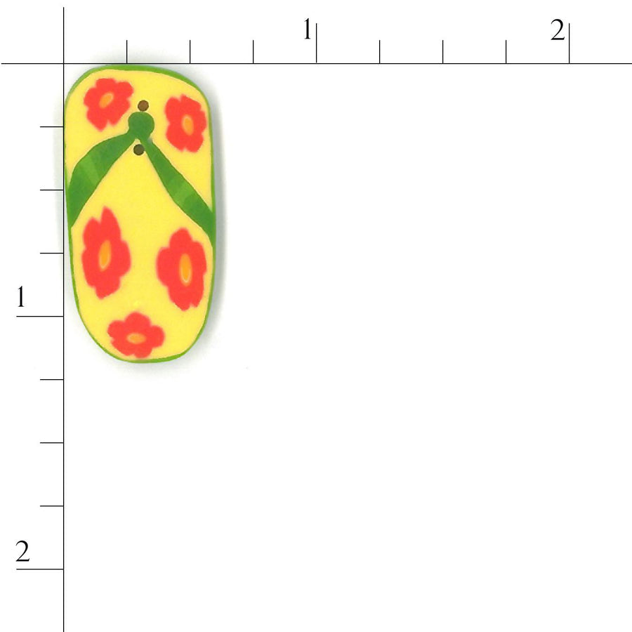 Green Flip Flop Button by Just Another Button Company